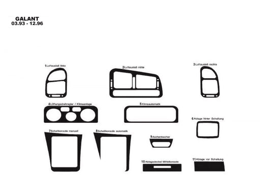 Overlays on the panel for Mitsubishi Galant 1992-1998 - image 1