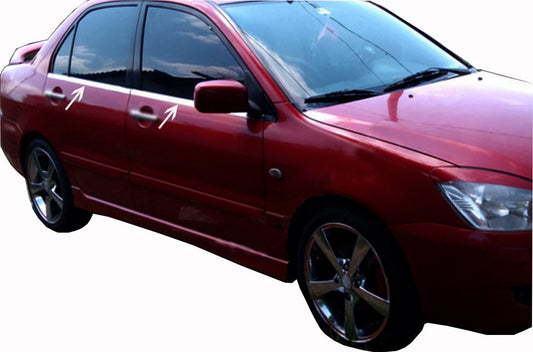 The outer border of glass (4 pieces, stainless steel) for Mitsubishi Lancer 9 2004-2008 - image 1