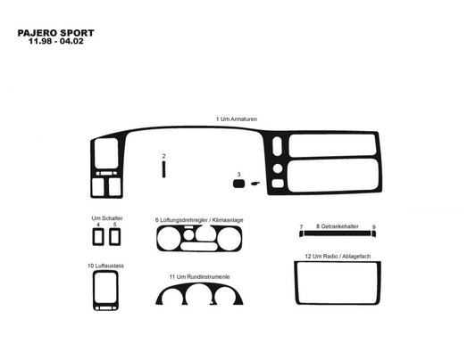 Panel overlays (1996-2002) for Mitsubishi Pajero Sport 1996-2007 - image 1
