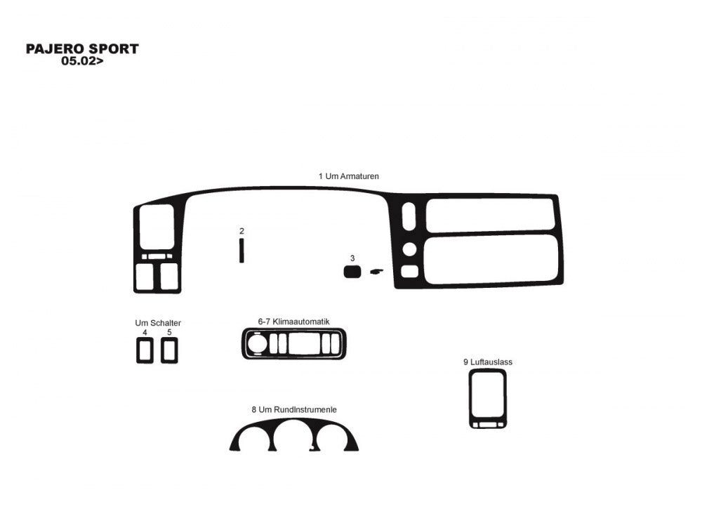 Panel overlays (2002-2007) for Mitsubishi Pajero Sport 1996-2007 - image 3
