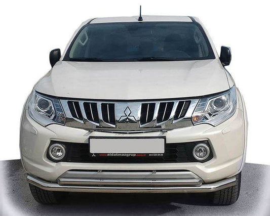 Front protection ST014 (stainless) for Mitsubishi L200 2015-2024 - Reelken Auto