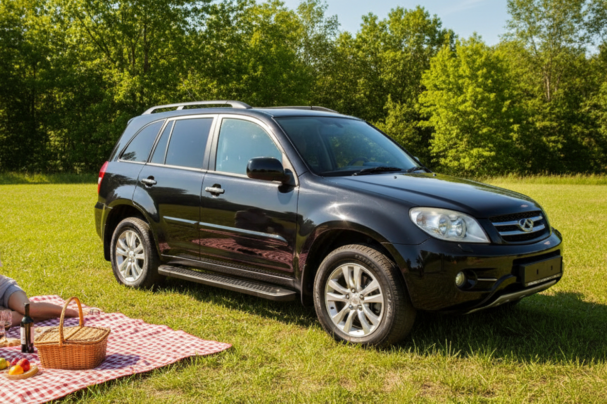 Side Steps Allmond Black (2 pcs, Aluminum) for Chery Tiggo 1 2005-2016 - image 1