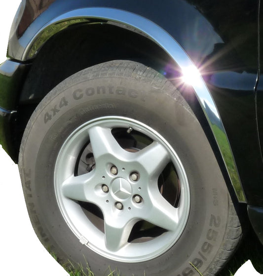 Fender flares (4 pcs, stainless steel) for Mercedes ML W163 1997-2005 - image 1