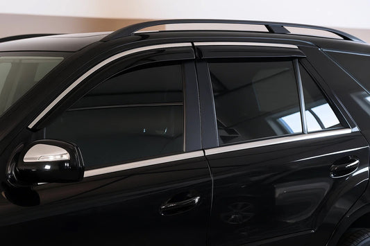 Window Deflectors with Chrome Trim Niken Luxury (4 pcs) for Mercedes ML W164 2005-2011 - image 1