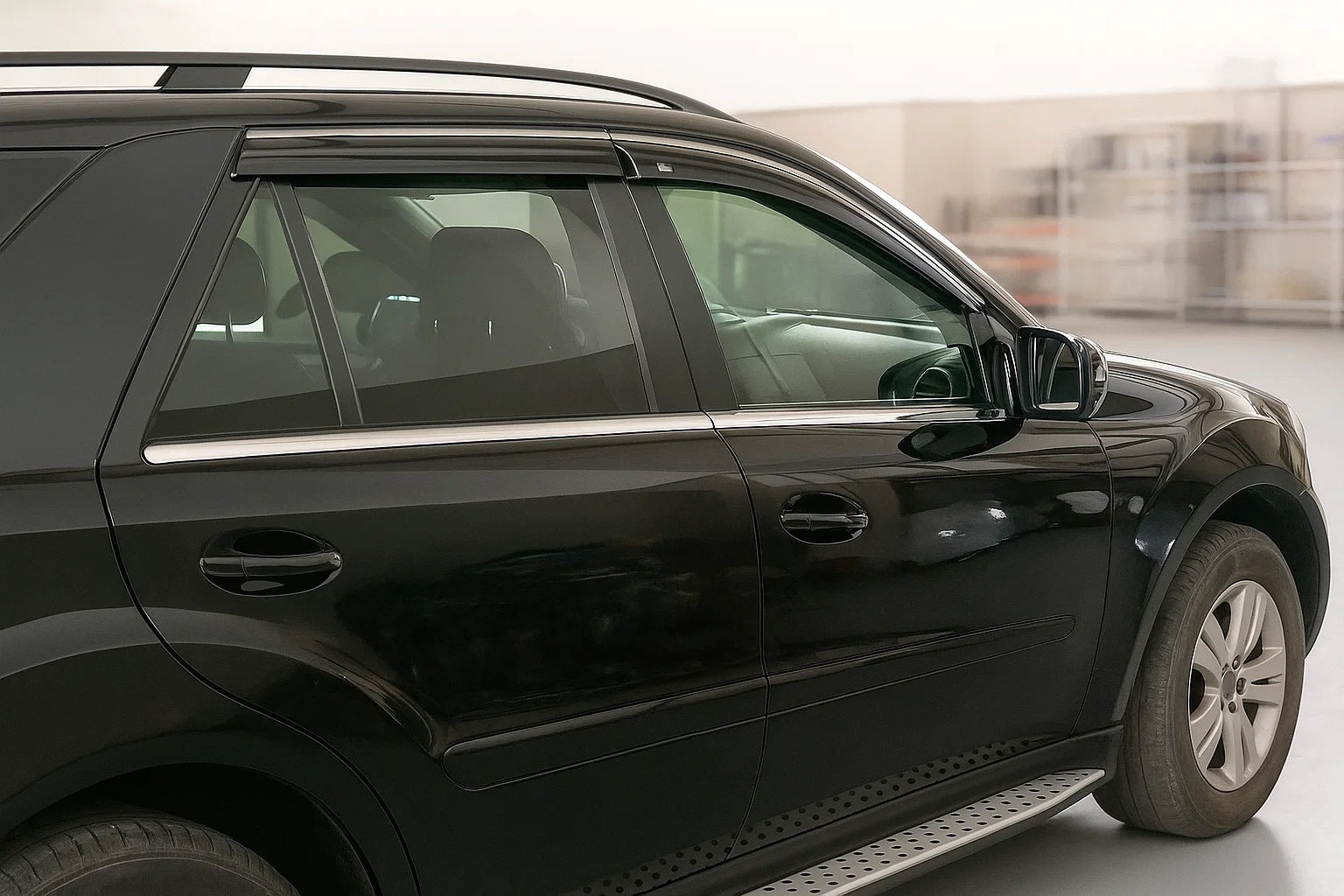 Window Deflectors with Chrome Trim Niken Luxury (4 pcs) for Mercedes ML W164 2005-2011 - image 3