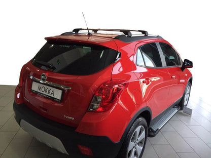 Side sills Allmond Grey (2 pieces, aluminum) for Opel Mokka 2012-2021 - Reelken Auto