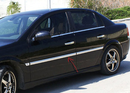 Lining on the door moldings (4 pieces, stainless steel) for Opel Vectra C 2002-2008 - image 1