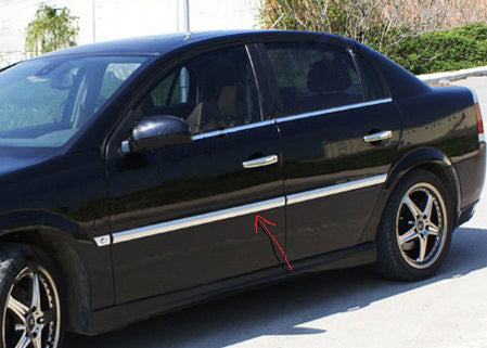 Lining on the door moldings (4 pieces, stainless steel) for Opel Vectra C 2002-2008 - image 1