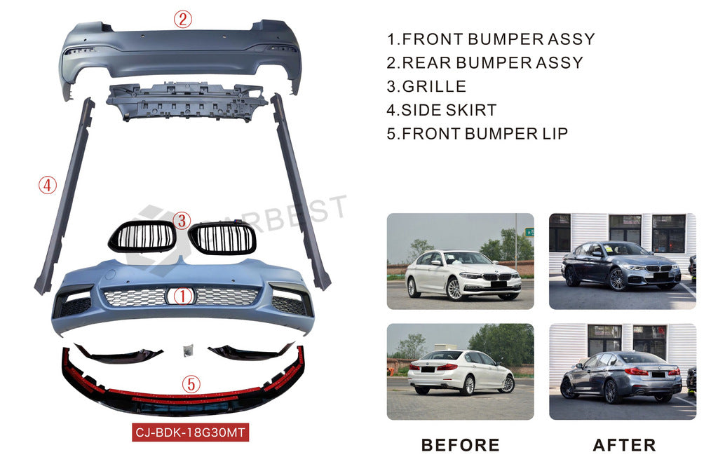 Body Kit Set (M-Tech 2018-2020) for BMW 5 Series G30/G31 2017-2023 - image 2