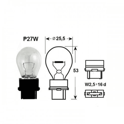 Indicator lamp Narva 17941 P27W 12V 27W W2,5x16d - Reelken Auto