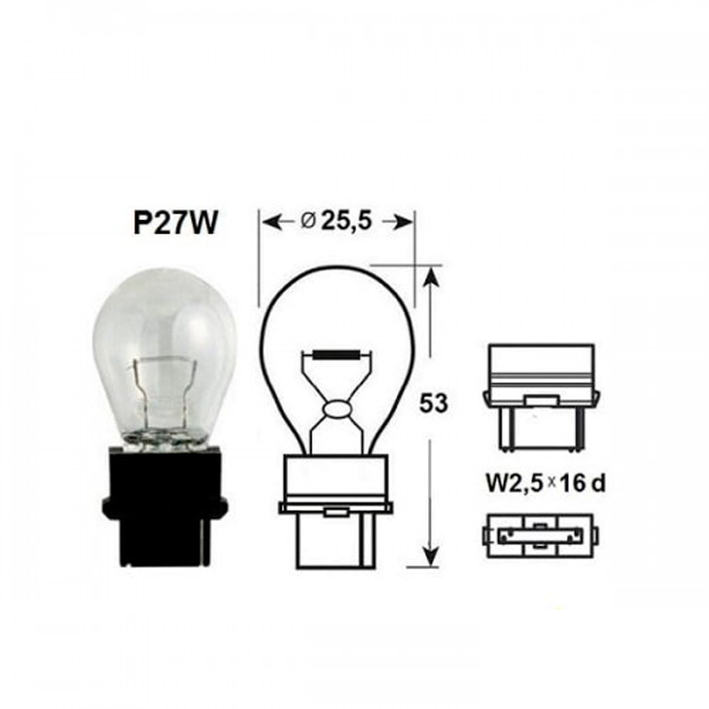 Indicator Bulb Narva 17941 P27W 12V 27W W2,5x16d - image 2