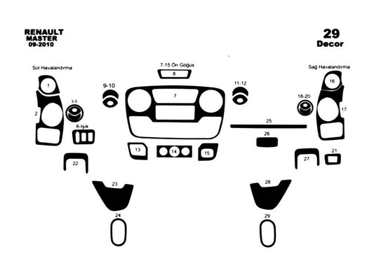 Dashboard Trim Covers (full set) for Opel Movano 2010-2021 - image 2