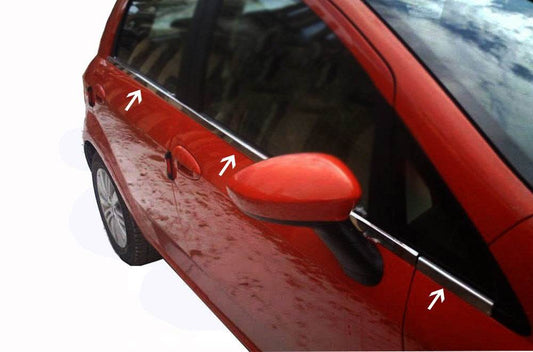 Glass edging (6 pieces, stainless steel) for Nissan Micra K12 2003-2010 - Reelken Auto