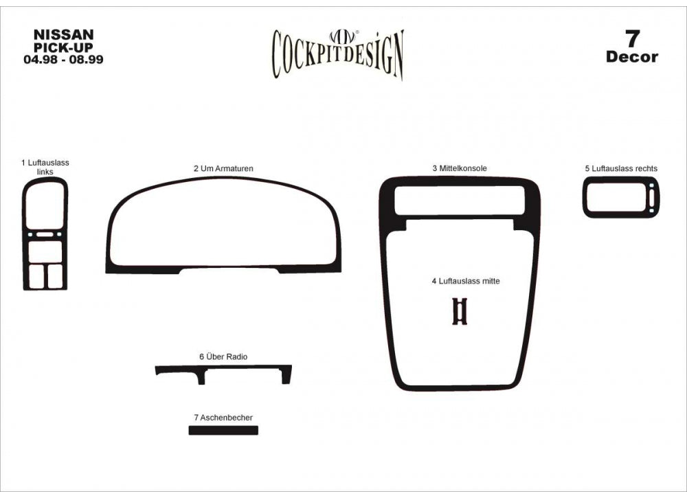 Dashboard Trim Covers (1998-1999) for Nissan NP300 1999-2015 - image 1