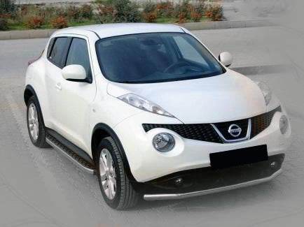 Front protection ST008-2 (stainless) for Nissan Juke 2010-2019 - Reelken Auto