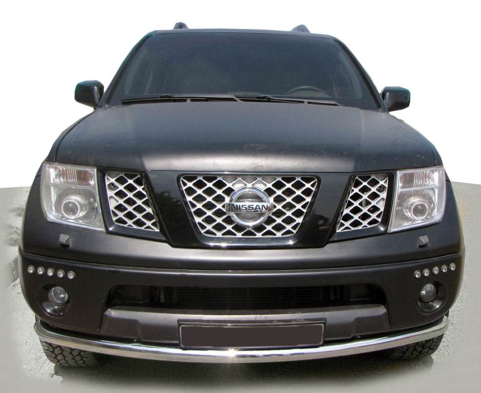 Front protection ST008-2 (stainless) for Nissan Pathfinder R51 2005-2014 - Reelken Auto