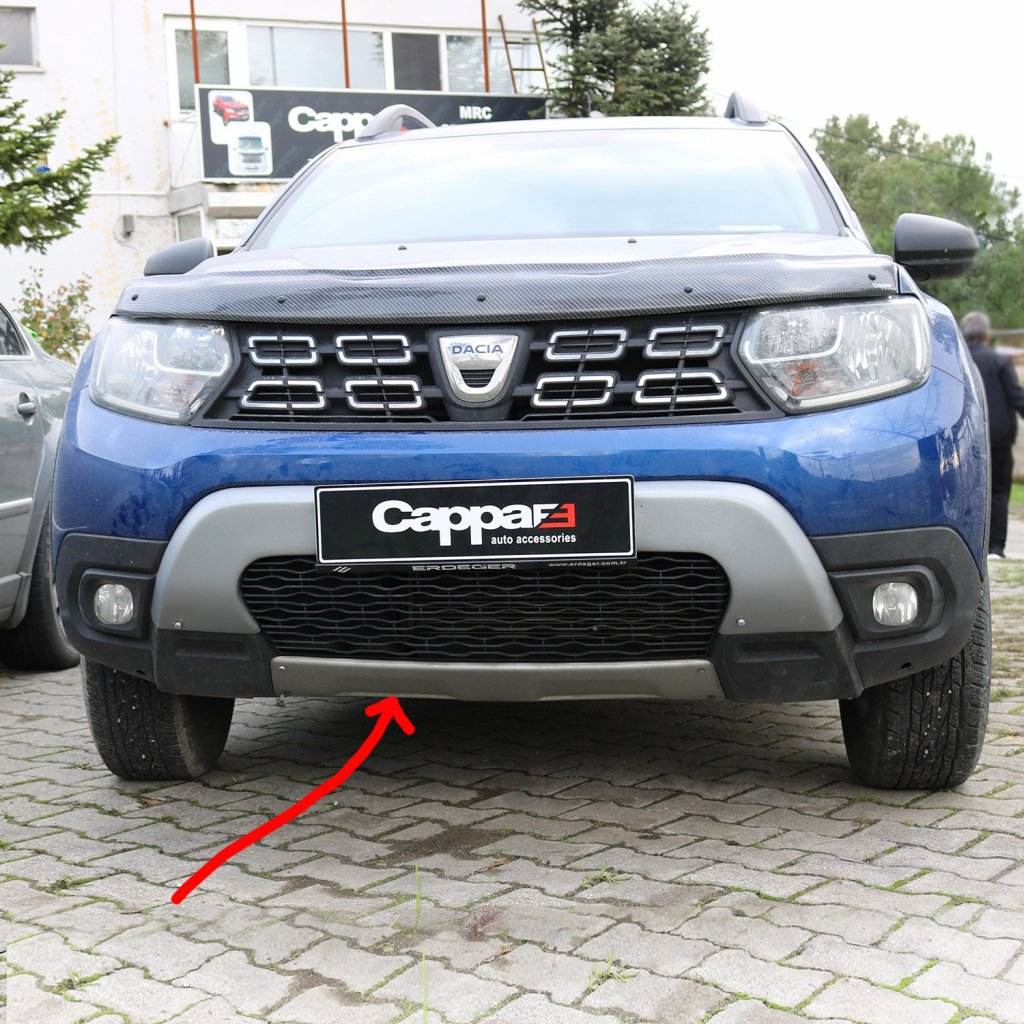 Front bumper molding, lower (ABS, gray) for Dacia Duster 2018-2024 - Reelken Auto