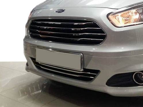 Lining the bumper (2014-2018, 2 PCs, stainless steel) for Ford Courier 2014-2023 - Reelken Auto
