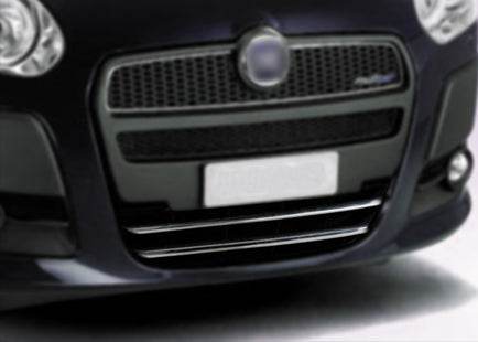 Cover for the lower grille (2010-2015, 2 pcs., stainless steel) for Fiat Doblo II 2010-2022 - Reelken Auto