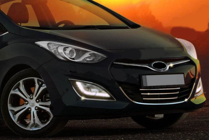 Pads on the lower grille and around the STYLE (stainless) for Hyundai I-30 2012-2017 - Reelken Auto