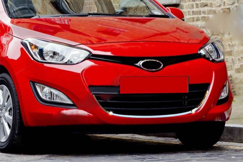 Dribbling on the grill (stainless steel). for Hyundai I-20 2012-2014 - Reelken Auto