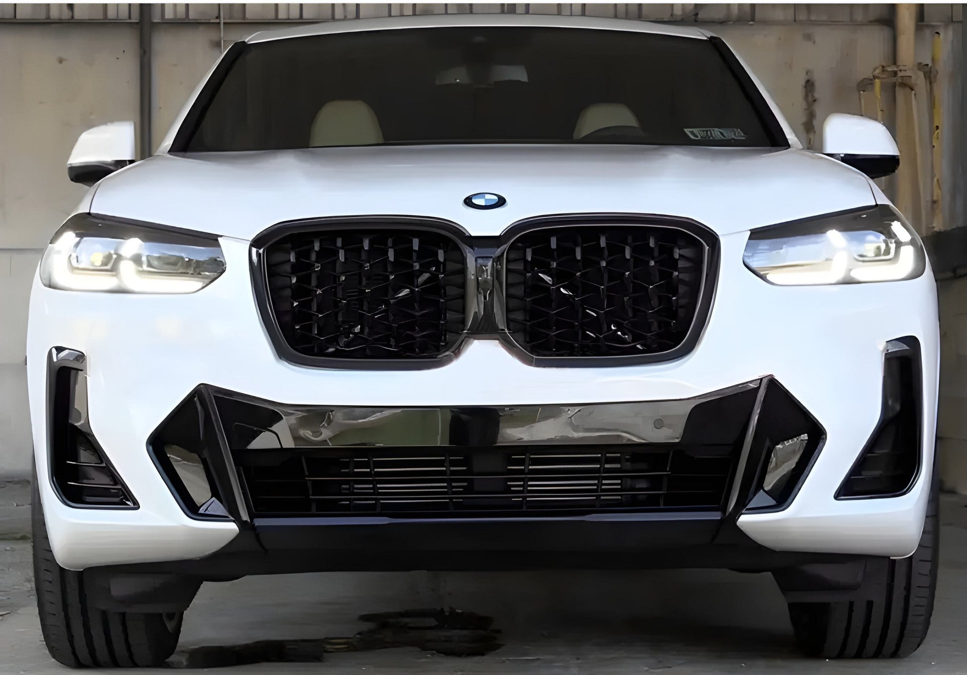 Diamond Black Kidney Grilles (2021+, black surround) for BMW X3 G01 2018- - image 1