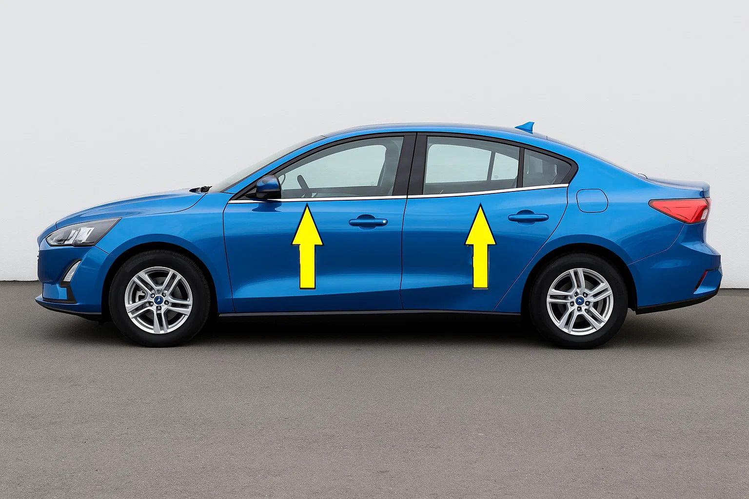 Lower Window Trim OmsaLine HB, SD (4 pcs, stainless steel) for Ford Focus IV 2018- - image 1