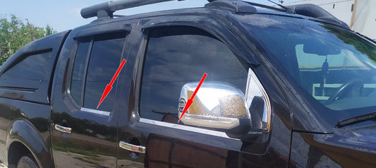 The outer edging of the glass (4 pieces, stainless.) for Nissan Navara 2006-2015 - image 1
