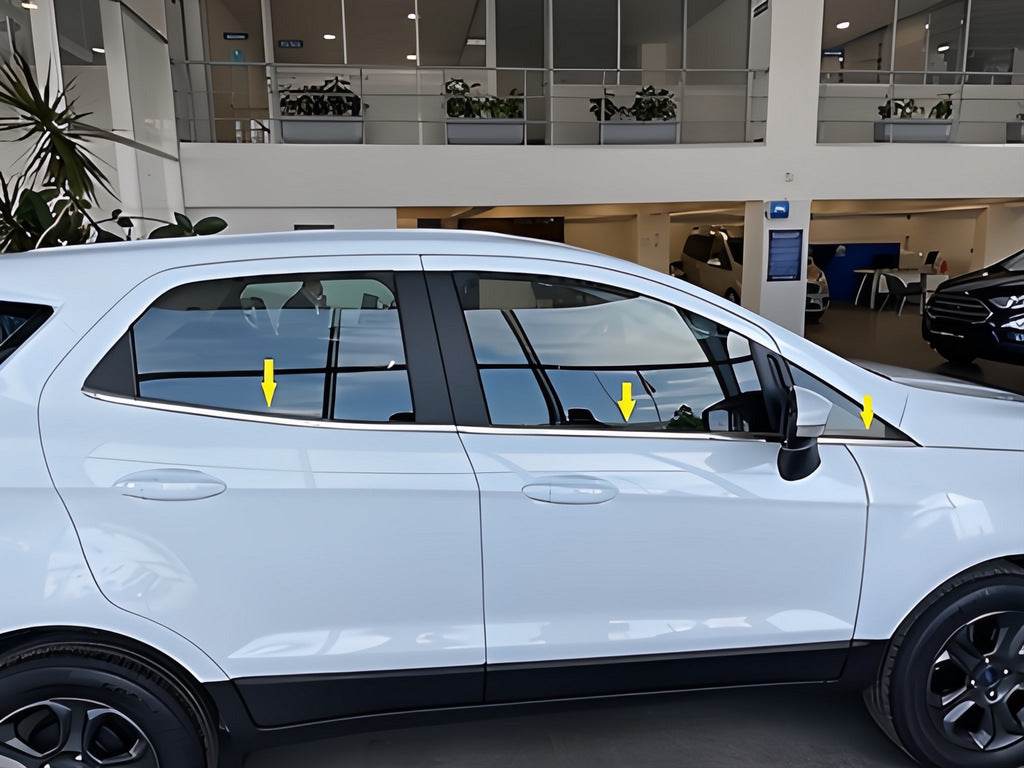 Glass edging (6 pcs, stainless steel) for Ford Ecosport - Reelken Auto