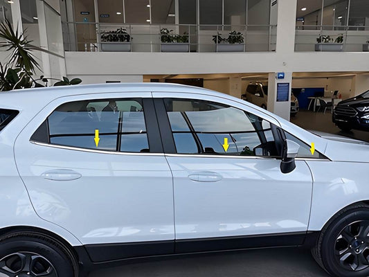 Glass edging (6 pcs, stainless steel) for Ford Ecosport - Reelken Auto