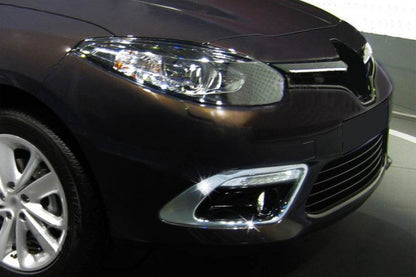 Edging tumanok (2013↗, 2 pcs, stainless steel) for Renault Fluence 2009-2016 - Reelken Auto