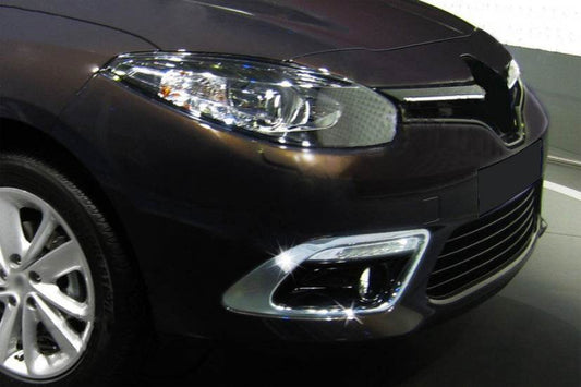 Edging tumanok (2013↗, 2 pcs, stainless steel) for Renault Fluence 2009-2016 - Reelken Auto