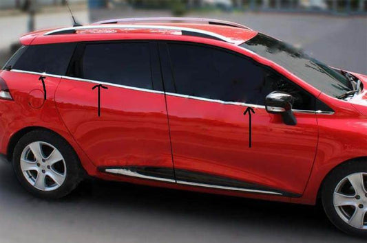 Edging of glass (Sport Tourer, 8 pieces, stainless steel) for Renault Clio IV 2012-2019 - Reelken Auto