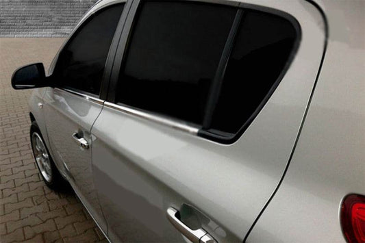 Lower moldings glasses (6 pcs., Stainless steel) for Hyundai I-20 2008-2012 - Reelken Auto