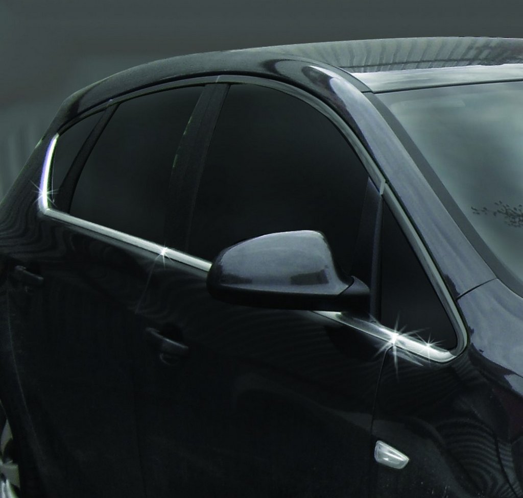 Bottom edging of glass (Hatchback, 8-piece, stainless steel) for Opel Astra J 2009-2015 - image 1
