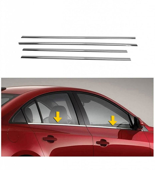 Outer edging of glass (Sedan, 4 pieces, stainless steel) for Renault Symbol 1999-2008 - Reelken Auto