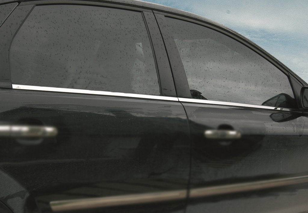 DISCOUNT! External edging of the glass (3 pcs., stainless steel) for Ford Focus II 2005-2008 - Reelken Auto