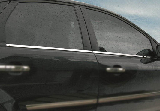 DISCOUNT! External edging of the glass (3 pcs., stainless steel) for Ford Focus II 2005-2008 - Reelken Auto