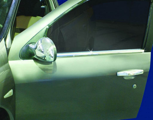 Outer edging of glass (4 pieces, stainless steel.) for Renault Symbol 2008-2013 - Reelken Auto