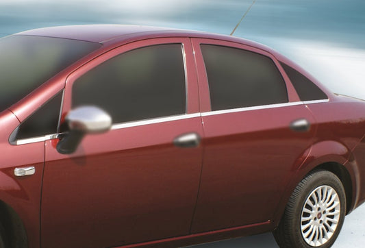 External edging of windows (8 parts, stainless steel) for Fiat Linea 2006-2018 - image 1