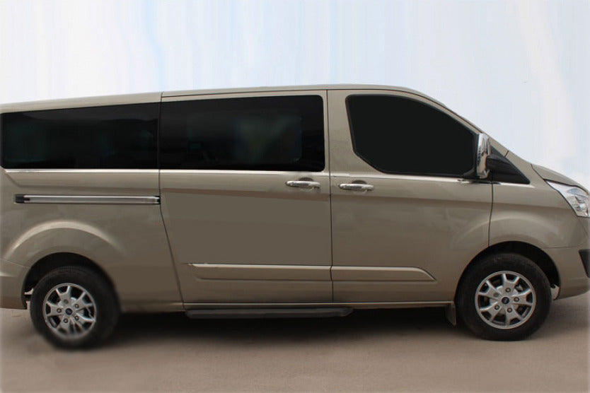 The lower glass moldings (8 pcs., Stainless steel) for Ford Custom 2013-2022 - image 1