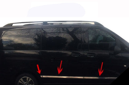 Door molding set (6 pieces, stainless steel) for Mercedes Vito / V-class W447 2014↗ year - image 1
