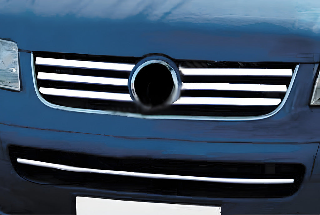 Lining on the grille (6 pieces, stainless steel) for Volkswagen T5 Caravelle 2004-2010 - image 1
