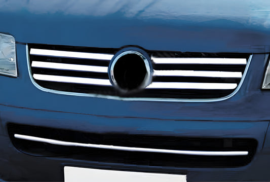 Lining on the grille (6 pieces, stainless steel) for Volkswagen T5 Caravelle 2004-2010 - image 1