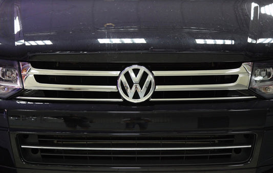 Chrome Grille Covers (Omsa, 4 pcs, Stainless Steel) for Volkswagen T5 2010-2015 - image 1