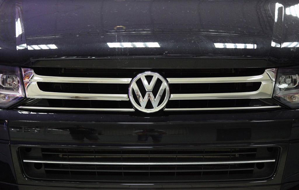 Chrome Grille Covers (Omsa, 4 pcs, Stainless Steel) for Volkswagen T5 2010-2015 - image 1