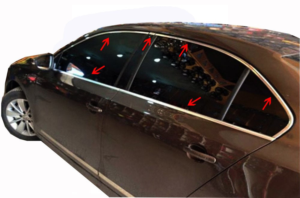 Complete edging of windows (12 pcs., stainless steel) for Volkswagen Jetta 2011-2018 - image 1