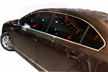 Complete edging of windows (12 pcs., stainless steel) for Volkswagen Jetta 2011-2018 - image 1