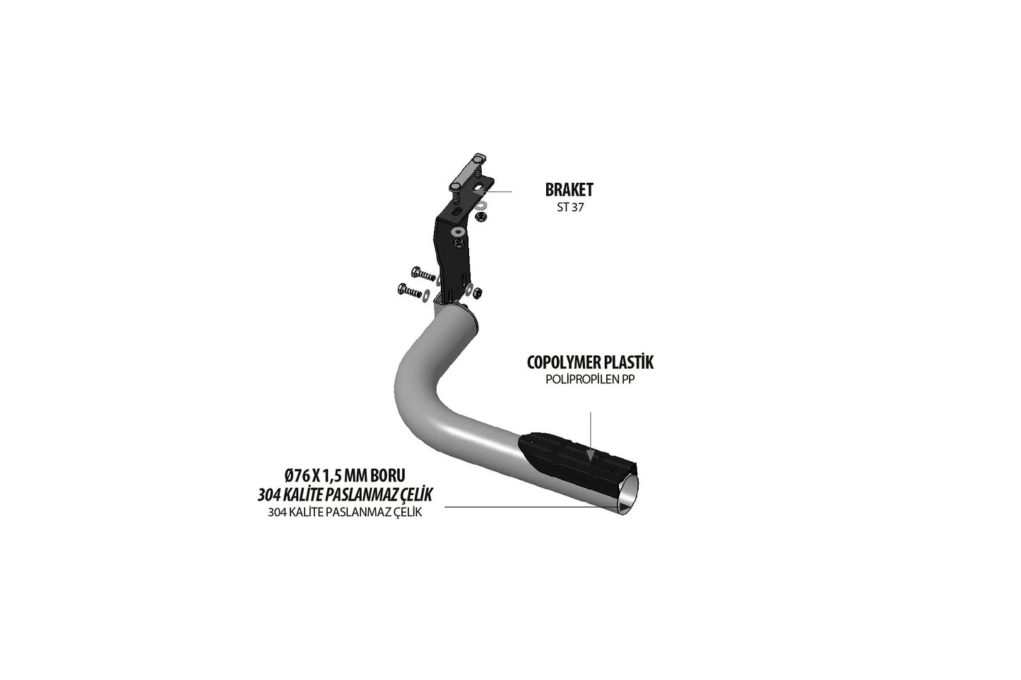Rear Step Omsa (Stainless Steel) for Volkswagen Amarok 2022- - image 2