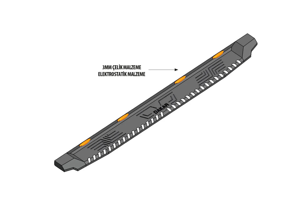 Side Steps Dakar V1 with LED (2 pcs, metal) for Volkswagen Amarok 2022- - image 3